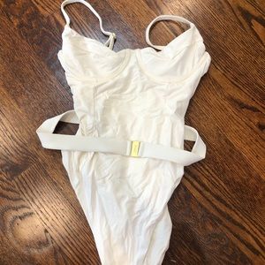 We Wore What white swimsuit